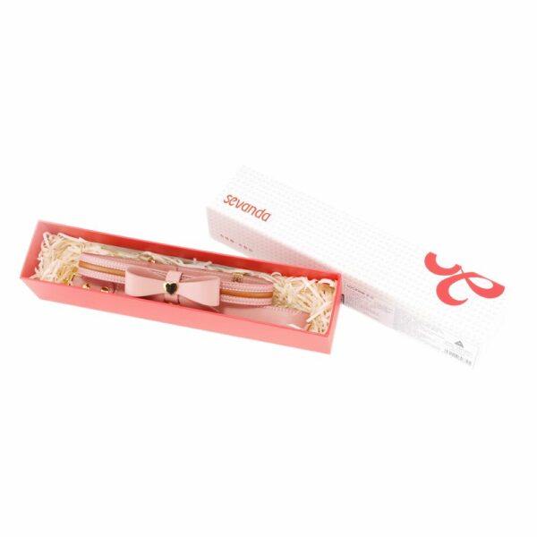 Повідець LOCKINK SEVANDA Love Heart Butterfly Leather Collar Set - Pink - Зображення 7