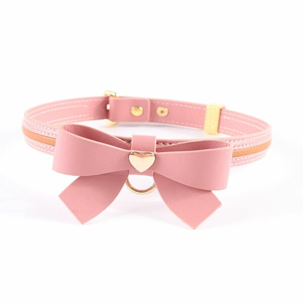 Повідець LOCKINK SEVANDA Love Heart Butterfly Leather Collar Set - Pink - Зображення 5
