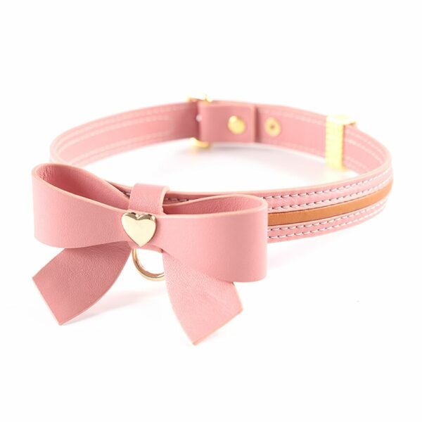 Повідець LOCKINK SEVANDA Love Heart Butterfly Leather Collar Set - Pink - Зображення 2