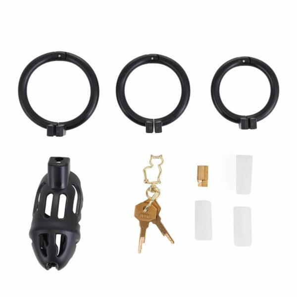 Клітка для пеніса LOCKINK SEVANDA Plastic Penis Chastity Cage - Black - Зображення 5