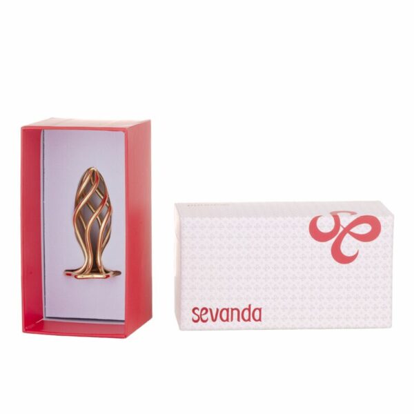 Анальна пробка LOCKINK SEVANDA Hollow Spiral Golden Metal Anal Plug - S size - Зображення 3