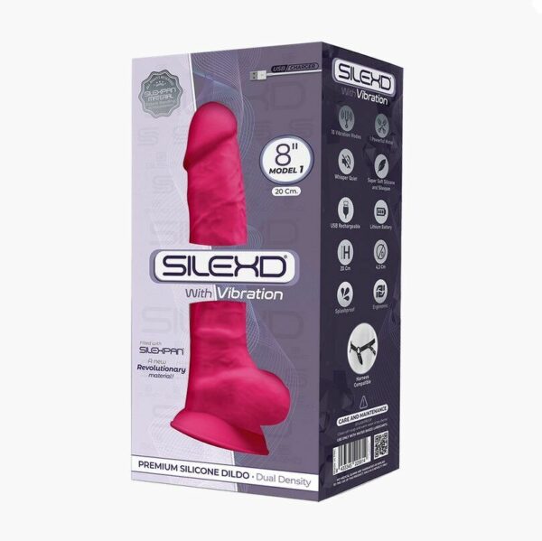 Фалоімітатор з вібрацією SilexD Vetus Vibro Pink (MODEL 1 size 8in) (м'ята упаковка!!!) - Зображення 3