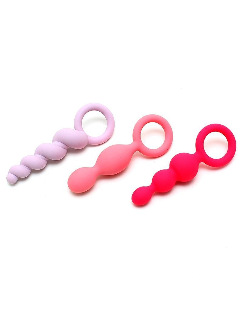 Набор анальных игрушек Satisfyer Plugs colored (set of 3) - Booty Call (мятая упаковка!!!) - Зображення 3