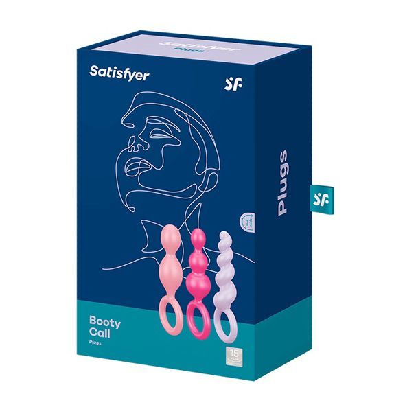 Набор анальных игрушек Satisfyer Plugs colored (set of 3) - Booty Call (мятая упаковка!!!) - Зображення 4