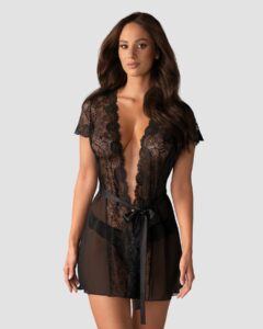 Пеньюар Obsessive Alluria peignoir & thong L/XL