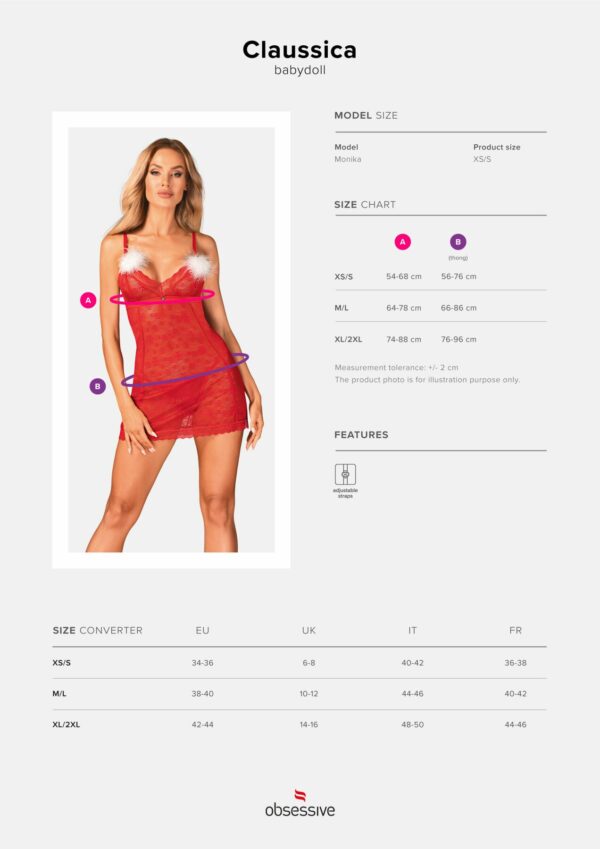 Сорочка Obsessive Claussica M/L - Зображення 5