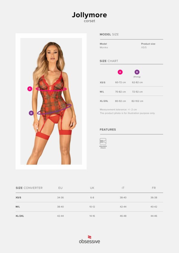 Корсет Obsessive Jollymore corset XS/S - Зображення 5