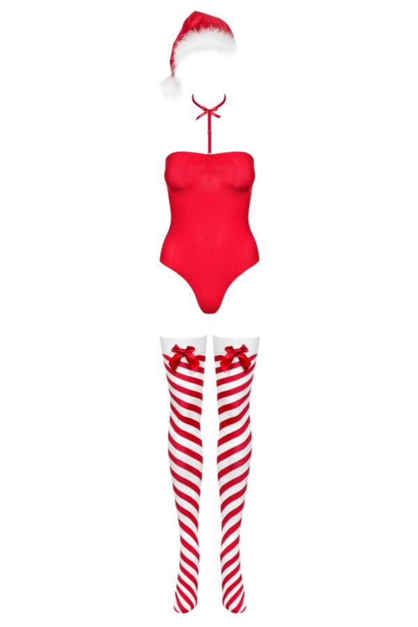 Боді Obsessive Kissmas teddy red L/XL - Зображення 3