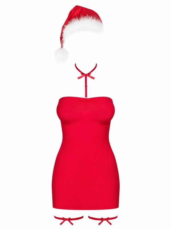 Сорочка Obsessive Kissmas chemise red 2XL/3XL - Зображення 3