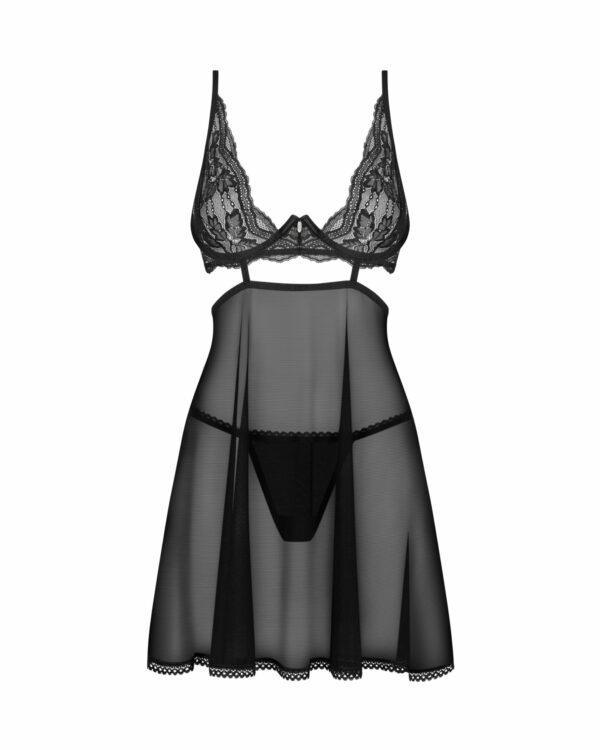 Бебі-дол Obsessive Nutris babydoll & thong XL/2XL - Зображення 3