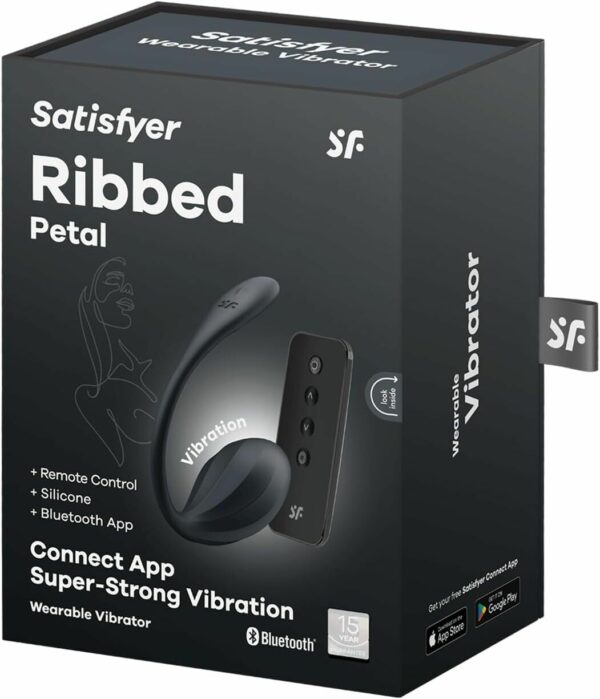 Віброяйце Satisfyer Ribbed Petal Connect App Black - Зображення 7