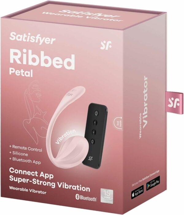 Віброяйце Satisfyer Ribbed Petal Connect App Rose - Зображення 7