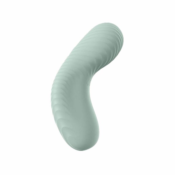 Накладний вібратор Fun Factory LAYA III sage green, ефект постукування пальцем - Зображення 4