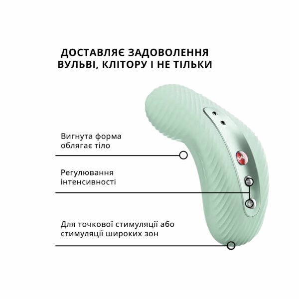 Накладний вібратор Fun Factory LAYA III sage green, ефект постукування пальцем - Зображення 8
