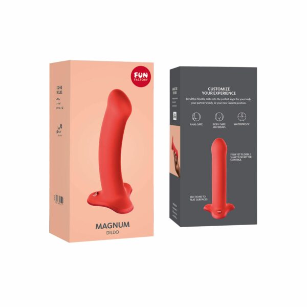 Фалоімітатор Fun Factory MAGNUM, помаранчевий, дуже гнучкий, довжина 18,3 см, діаметр 3,7 см - Зображення 6