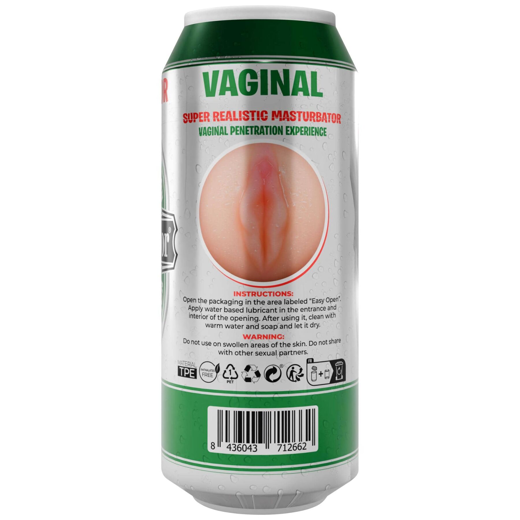 Мастурбатор-вагіна Alive Heineken Vagina II у вигляді банки пива - Зображення 7