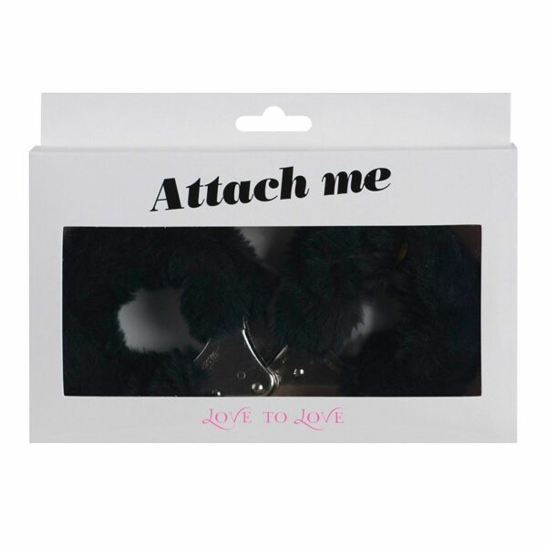 Наручники з плюшевою обробкою Love To Love ATTACH ME Black (м'ята упаковка!!!) - Зображення 3