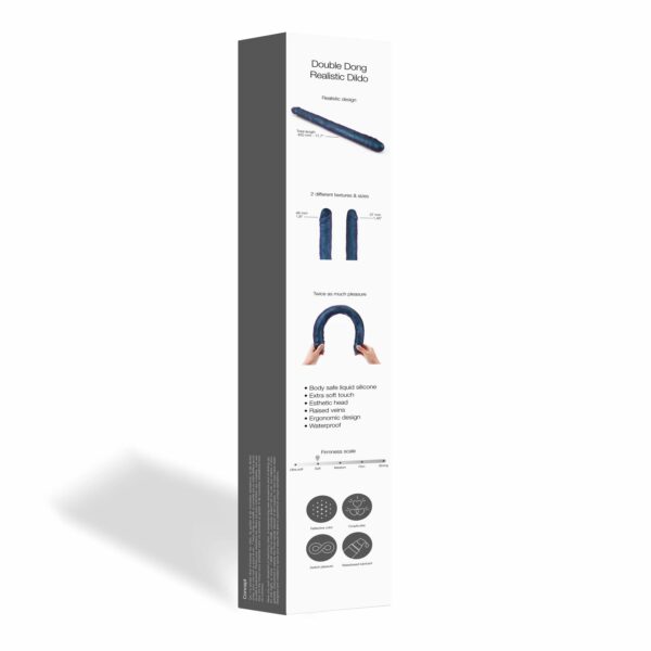 Фалоімітатор подвійний Strap-On-Me DOUBLE DONG REALISTIC DILDO - SNAKY METALLIC COLOR - Зображення 4