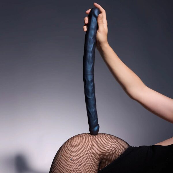 Фалоімітатор подвійний Strap-On-Me DOUBLE DONG REALISTIC DILDO - SNAKY METALLIC COLOR - Зображення 6