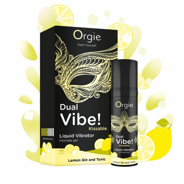 Рідкий вібратор Orgie - Dual Vibe! Lemon Gin And Tonic Kissable Liquid Vibrator (15 мл) - Зображення 2