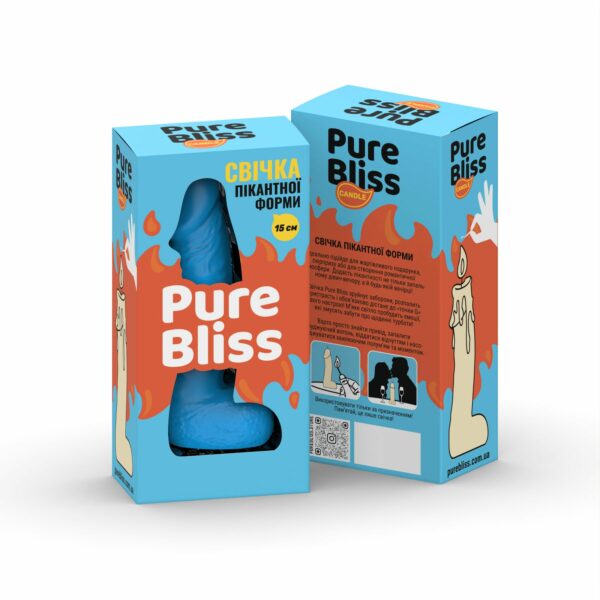Свічка у вигляді члена Pure Bliss MINI Blue 15 см - Зображення 6