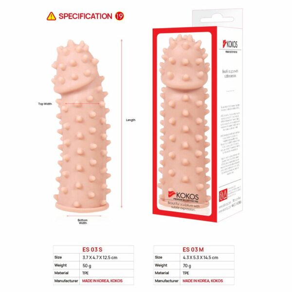 Насадка на член Kokos Extreme Sleeve ES.03 розмір M, потовщувальна, стимулюючий рельєф - Зображення 5