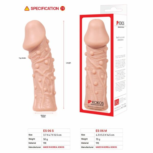 Насадка на член Kokos Extreme Sleeve ES.06 розмір M, потовщувальна, стимулюючий рельєф - Зображення 5