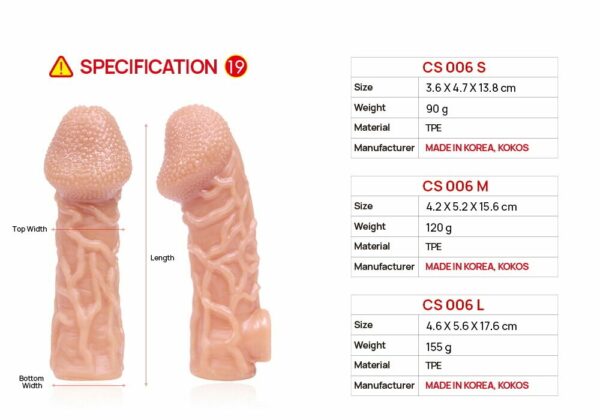 Насадка на член Kokos Cock Sleeve CS 006 L - Зображення 7