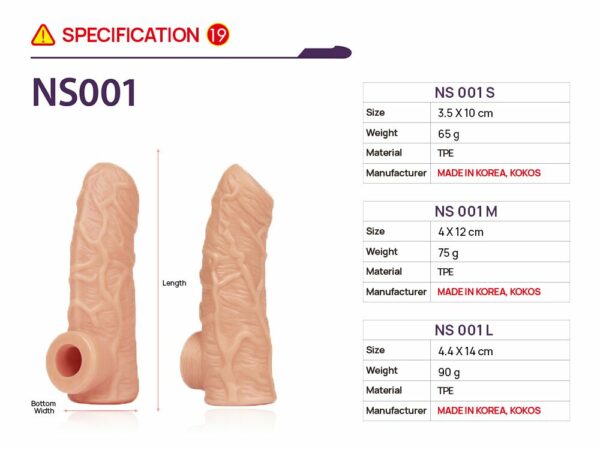Насадка на член Kokos Nude Sleeve NS 001 L - Зображення 5