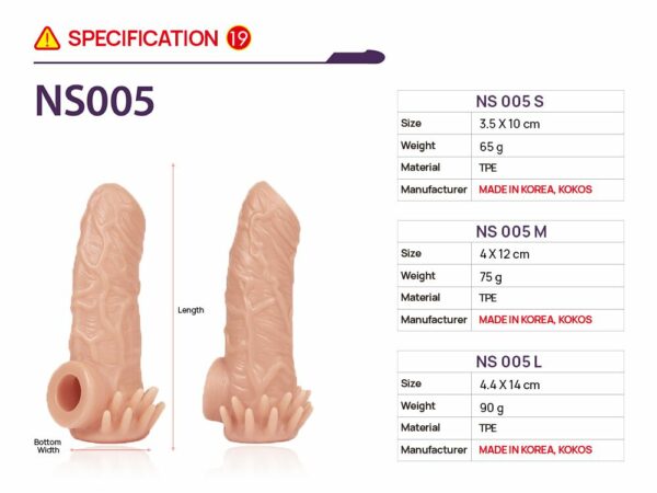 Насадка на член Kokos Nude Sleeve NS 005 L - Зображення 4