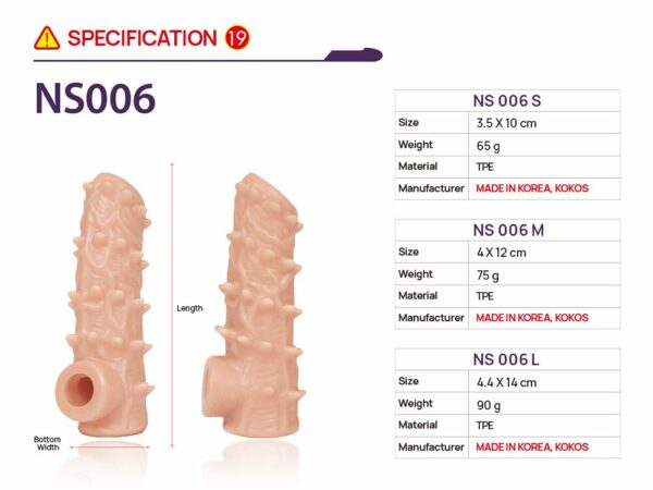 Насадка на член Kokos Nude Sleeve NS 006 M - Зображення 4