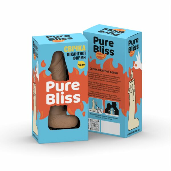 Свічка у вигляді члена Pure Bliss MINI Brown 15 см - Зображення 7