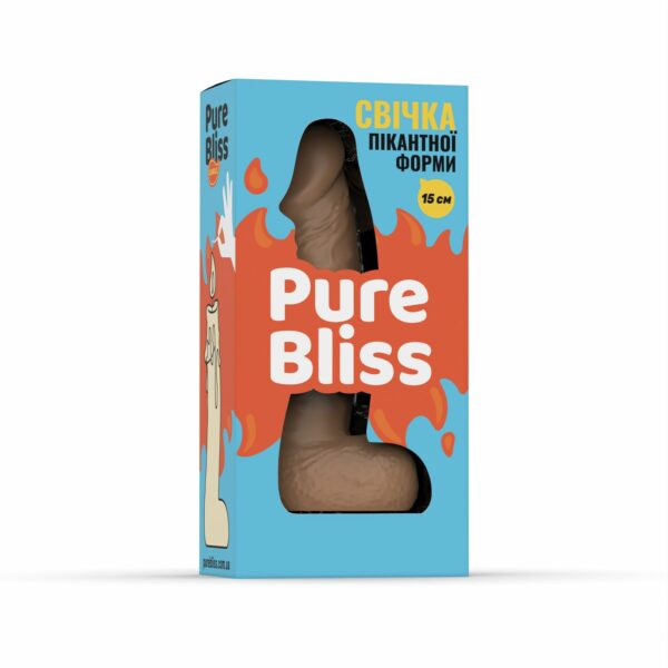 Свічка у вигляді члена Pure Bliss MINI Brown 15 см - Зображення 6
