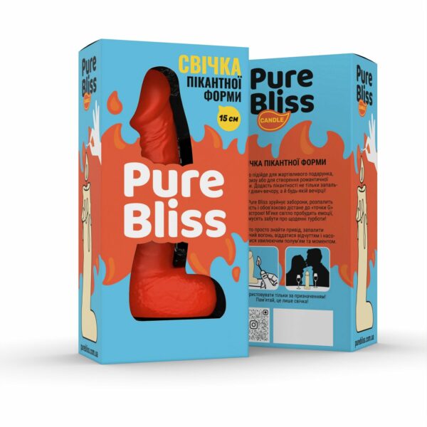 Свічка у вигляді члена Pure Bliss MINI Orange 15 см - Зображення 6