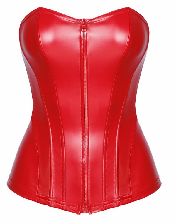 Корсет Noir Handmade F355 Red powerwetlook corset - L - Зображення 4