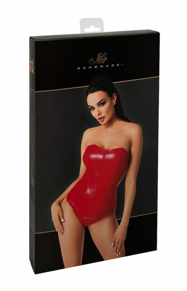 Корсет Noir Handmade F355 Red powerwetlook corset - 3XL - Зображення 6