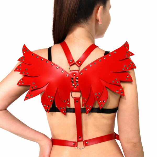 Жіноча портупея Art of Sex - Wings червона L-2XL, екошкіра - Зображення 3