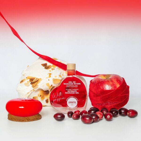 Масажна олія EXSENS With Passion Candy Apple 50мл розігріваюча, без цукру, їстівна - Зображення 3