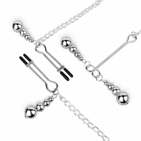 Затискачі для сосків та клітора Bedroom Fantasies: Nipple and Clitoris Clamps - Silver - Зображення 4