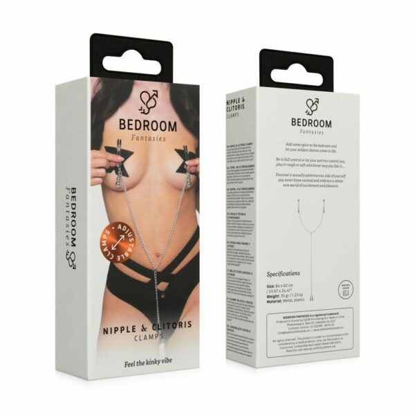 Затискачі для сосків та клітора Bedroom Fantasies: Nipple and Clitoris Clamps - Silver - Зображення 2