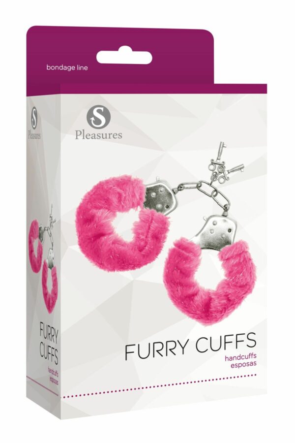 Наручники S Pleasures Furry Cuffs Pink (м'ята упаковка!!!) - Зображення 3