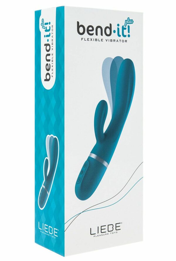 Вібратор-кролик Liebe Bend It Plus Ocean Blue, гнучкий, 2 мотори, 10 режимів - Зображення 3