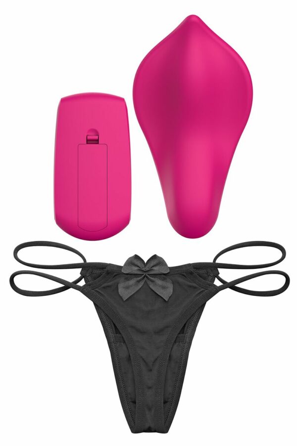 Вібратор у трусики Liebe Panty Vibe Recargable Cerise, нагрів до 39 °C, пульт, трусики в комплекті - Зображення 4