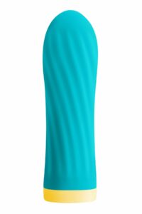 Віброкуля S Pleasures Bullets Twist & Shout Turquoise, бірюзова, ребриста поверхня, 10 режимів