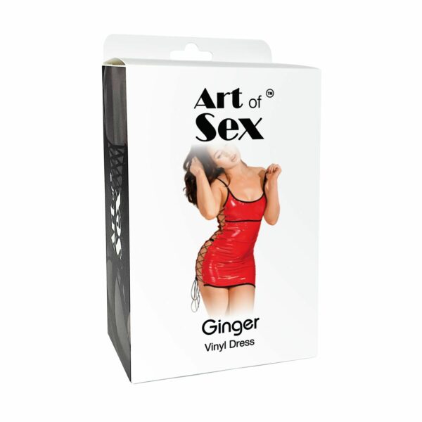Сексуальна лакована сукня на шнурівці Art of Sex - Ginger чорна L-2XL - Зображення 3