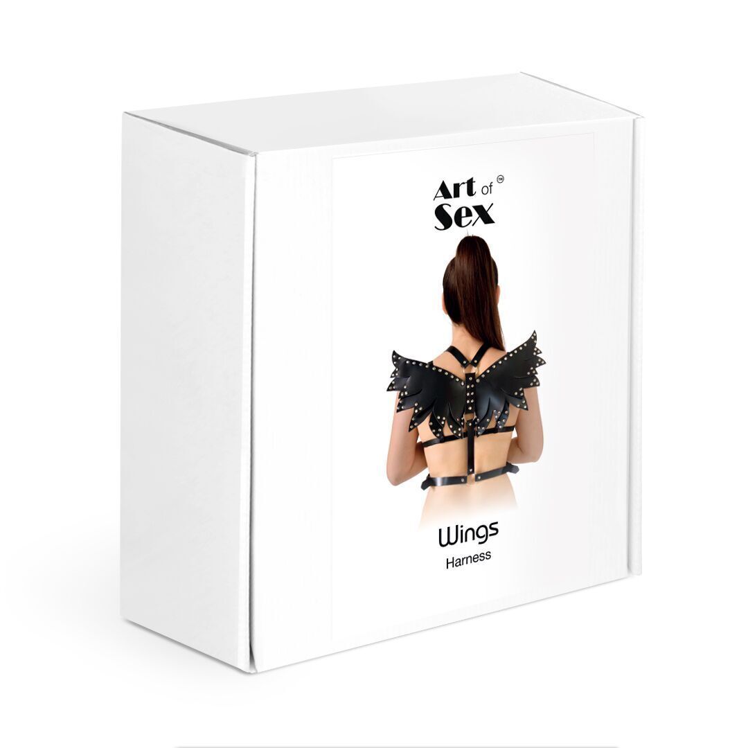 Жіноча портупея Art of Sex - Wings біла L-2XL, екошкіра - Зображення 4