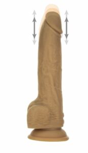 Фалоімітатор з пульсацією Naked ADDICTION Dominic 9″ Caramel, пульт ДК, діаметр 4,2 см