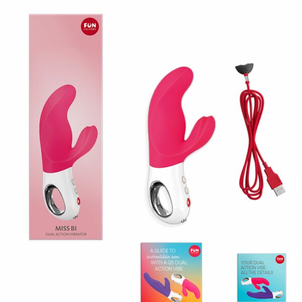 Вібратор-кролик Fun Factory MISS BI pink/white, 2 незалежні мотори, діаметр 4,2 см - Зображення 7