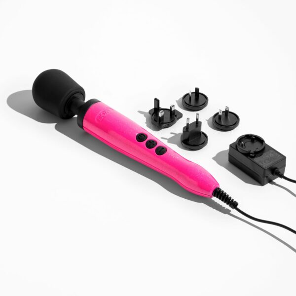 Вібромасажер DOXY Die Cast Massager Hot Pink, дуже потужний, живлення 220В, металевий корпус - Зображення 4