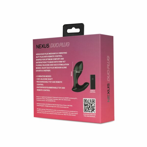 Анальна вібропробка Nexus DUO Plug Medium, пульт ДК - Зображення 4